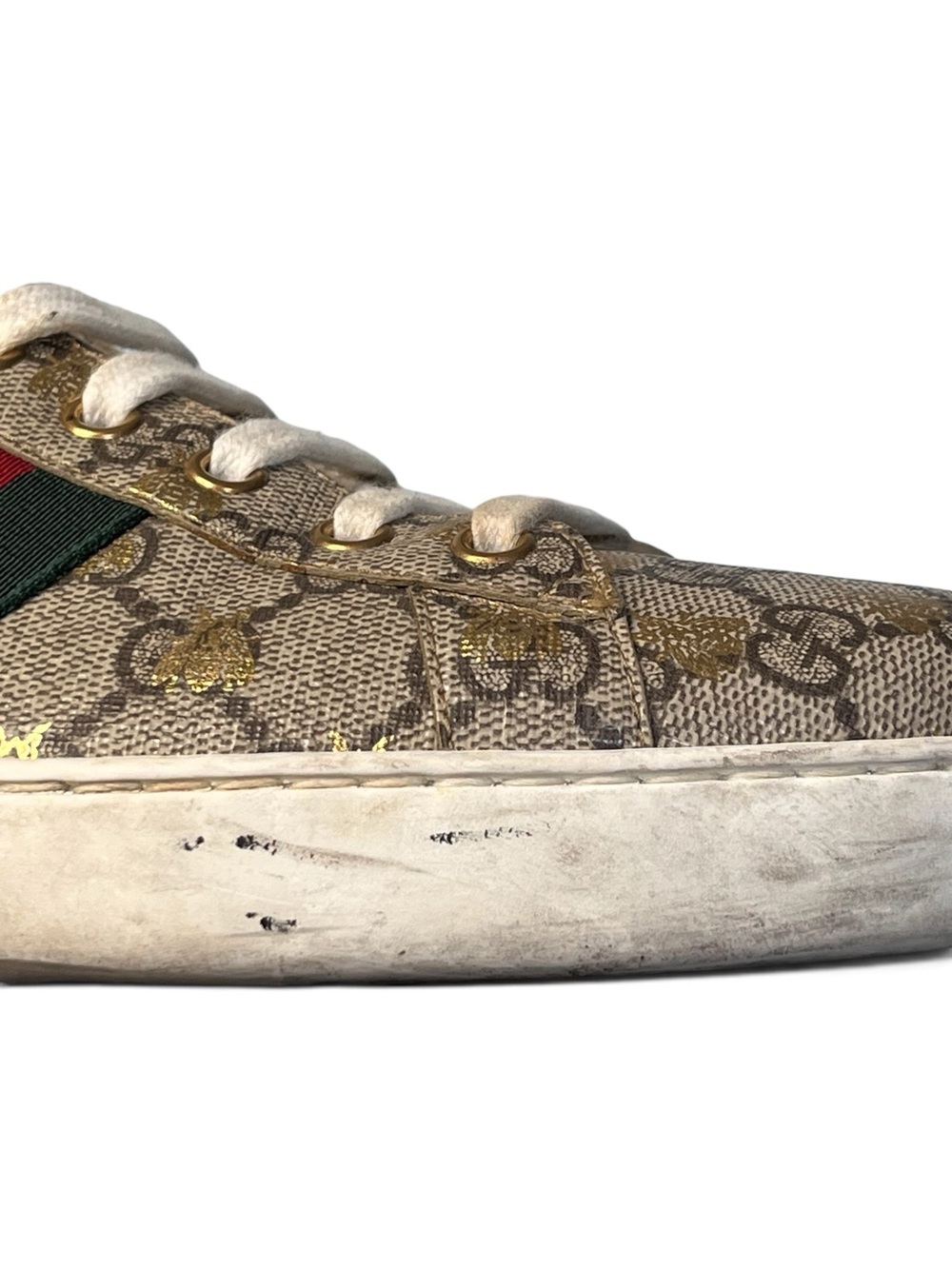 Gucci Ace GG Supreme Monogram Canvas Bees Sneaker Sz 10 1/2 UK / 11-11.5 US - Picture 3 of 16